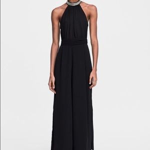 New! Zara🖤 Black jumpsuit halter neck jewelry wide leg